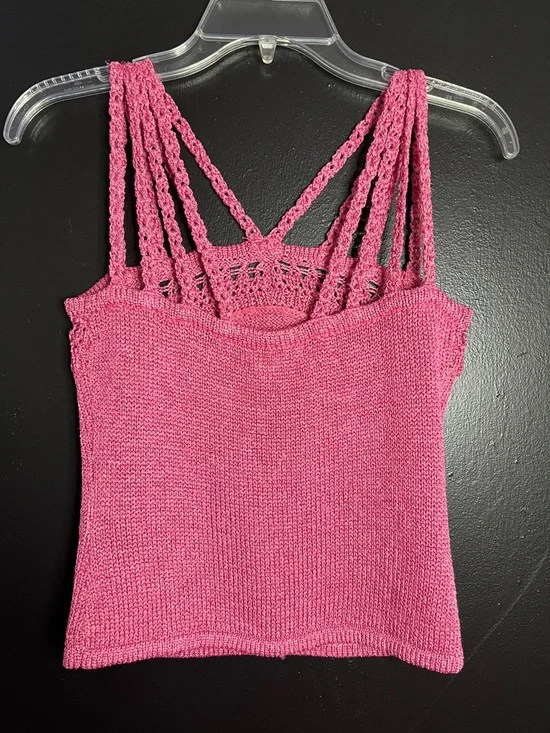 NY&Co Pink Knit Strappy Tank Top - Picture 3 of 4